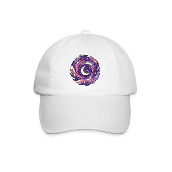 Galaxie Sichelmond Sterne Weltraum Vektor Shirt - Baseballkappe - Weiß/Weiß - Vorne