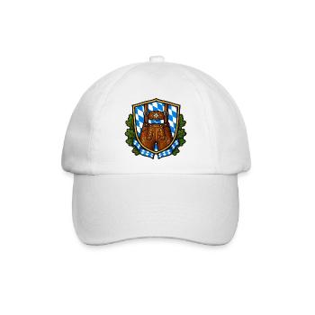 Bayerisches Lederhosen Wappen - Baseballkappe - Weiß/Weiß - Vorne