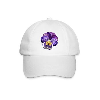 Stiefmütterchenblüte - Baseballkappe - Weiß/Weiß - Vorne