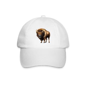Amerikanischer Bison - Baseballkappe - Weiß/Weiß - Vorne