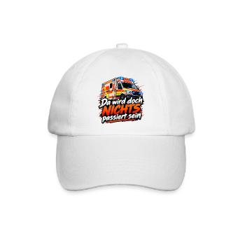 Rettungswagen Humor: NICHTS passiert - Baseballkappe - Weiß/Weiß - Vorne