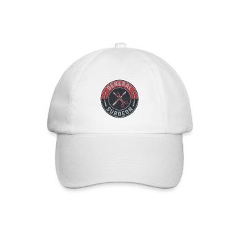 Vintage-Abzeichen der gekreuzten Skalpelle des Allgemeinchirurgen - Baseballkappe - Weiß/Weiß - Vorne