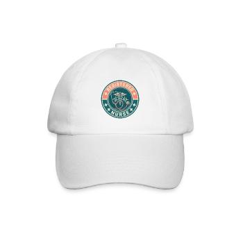 Stethoskop für Vintage Registered Nurse Caduceus Top - Baseballkappe - Weiß/Weiß - Vorne