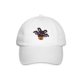 Süße Fledermaus mit Süßigkeiten - Baseballkappe - Weiß/Weiß - Vorne