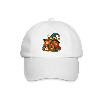 Verzaubertes Kürbishaus - Baseballkappe - Weiß/Weiß - Vorne