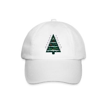 Weihnachtsbaum, Golfen Golfschläger - Baseballkappe - Weiß/Weiß - Vorne