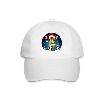 Giraffen Weihnachten - Baseballkappe - Weiß/Weiß - Vorne