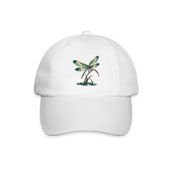 Libelle über stillem Wasser - Baseballkappe - Weiß/Weiß - Vorne
