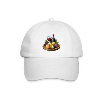 Wein und Käse - Baseballkappe - Weiß/Weiß - Vorne