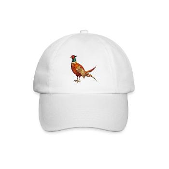 Stehender Fasan - Baseballkappe - Weiß/Weiß - Vorne