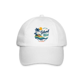Island Mind – Gute Vibes Insel - Baseballkappe - Weiß/Weiß - Vorne