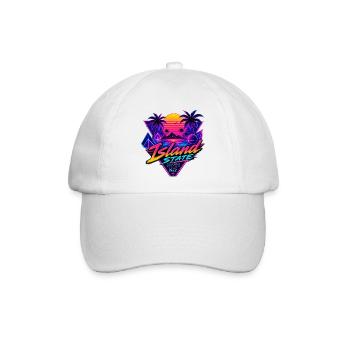 Insel Neon Retro Sunset - Baseballkappe - Weiß/Weiß - Vorne