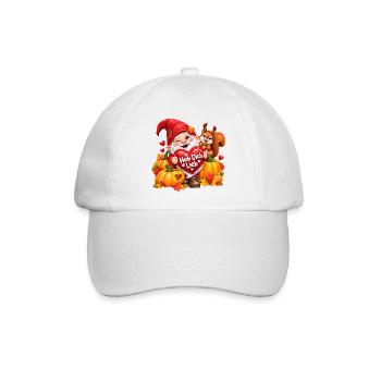 Herbstgnom Hab Dich Lieb - Baseballkappe - Weiß/Weiß - Vorne