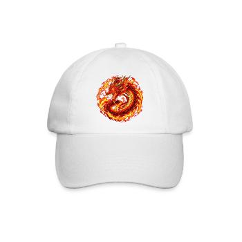 Infernales Drachenwappen - Baseballkappe - Weiß/Weiß - Vorne