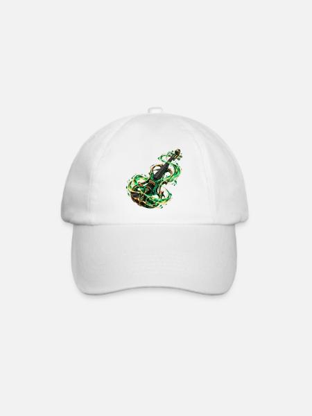 Smaragdgrüne Arkane Violine - Baseballkappe - Weiß/Weiß