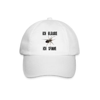 Ich glaube ich spinne - Spinne Spruch - Baseballkappe - Weiß/Weiß - Vorne