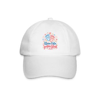 Kleine Füße, großes Glück - Baseballkappe - Weiß/Weiß - Vorne