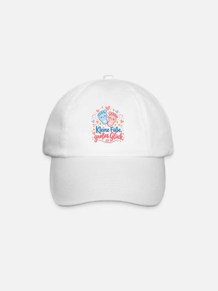 Kleine Füße, großes Glück - Baseballkappe - Weiß/Weiß