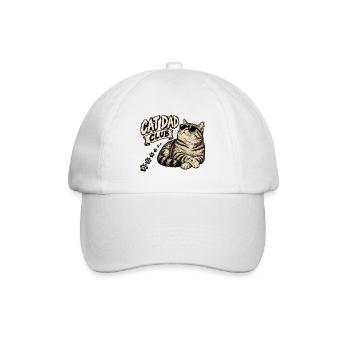 cool dad club - coole Katze - Baseballkappe - Weiß/Weiß - Vorne