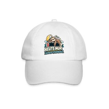 Energiesparmodus Faultier für Gamer Geschenkidee - Baseballkappe - Weiß/Weiß - Vorne