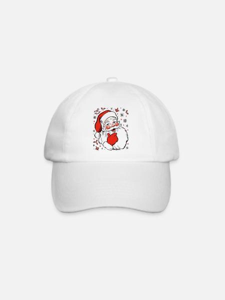 Fröhlicher Weihnachtsmann Sketch - Baseballkappe - Weiß/Weiß