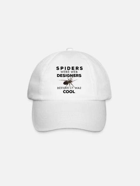 Spiders were web designers - Spinne Nerd Spruch - Baseballkappe - Weiß/Weiß