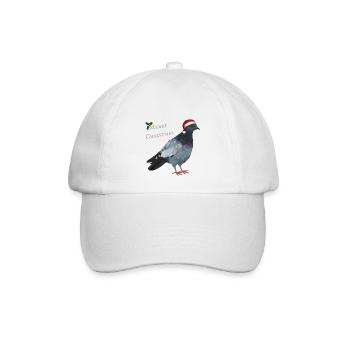 Merry Christmas Taube - Mit Weihnachtsmütze - Baseballkappe - Weiß/Weiß - Vorne