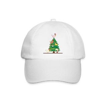 Weihnachten Hühnerstall Hühner - Baseballkappe - Weiß/Weiß - Vorne