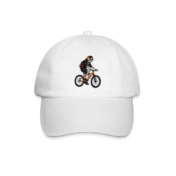 Lustiges Fahrrad Skelett – Halloween Biker - Baseballkappe - Weiß/Weiß - Vorne