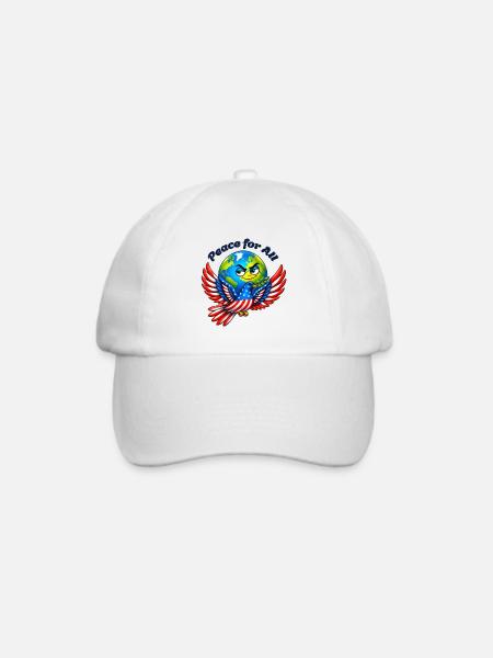 Frieden für alle – USA - Baseballkappe - Weiß/Weiß