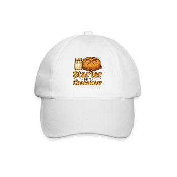 Sauerteigbrot Geschenk für Hobbybäcker - Baseballkappe - Weiß/Weiß - Vorne