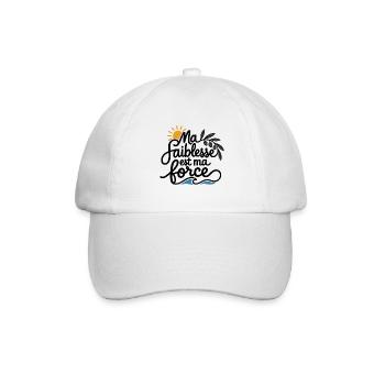 Meine Schwäche ist meine Stärke - Baseballkappe - Weiß/Weiß - Vorne