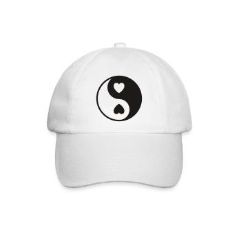 Ying Yang Herzen - Baseballkappe - Weiß/Weiß - Vorne