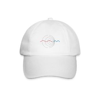 Welle Doppler Effekt Physik Physiker Geschenk - Baseballkappe - Weiß/Weiß - Vorne