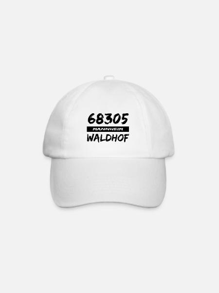 68305 Mannheim Waldhof Postleitzahl tshirt - Baseballkappe - Weiß/Weiß