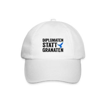 Diplomaten statt Granaten - Baseballkappe - Weiß/Weiß - Vorne