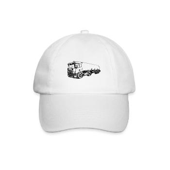 Tankzug LKW camion ciężarówka Tanker Lastwagen - Baseballkappe - Weiß/Weiß - Vorne