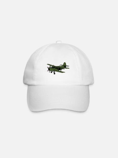 Antonov An-2 Flugzeug Doppeldecker UdSSR Geschenk - Baseballkappe - Weiß/Weiß