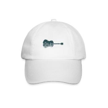 akustische Gitarre - Waldsee - Natur - Spiegelung - Baseballkappe - Weiß/Weiß - Vorne