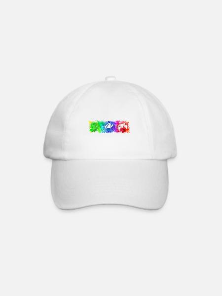 WASD Mouse Controller Rainbow - Baseballkappe - Weiß/Weiß