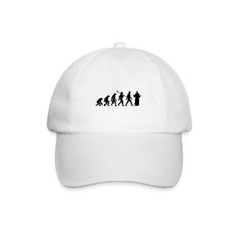 Evolution - Pfarrer - Kirche - Religion - Baseballkappe - Weiß/Weiß - Vorne