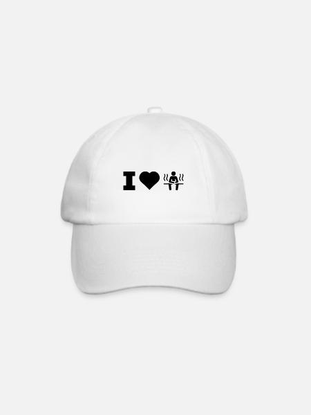 Ich liebe Sauna Spa Banja Geschenk Saunahaus - Baseballkappe - Weiß/Weiß