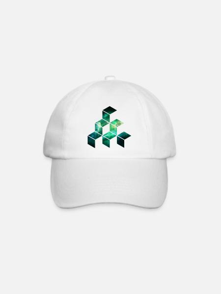 Würfel Universum Geometrisch Muster - Baseballkappe - Weiß/Weiß