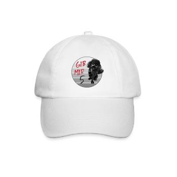 Schwarzer Pudel Gib mir fünf - Baseballkappe - Weiß/Weiß - Vorne