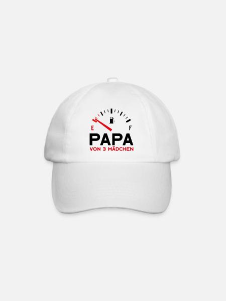 PAPA DREI MÄDCHEN VATER 3 TÖCHTER VATERTAG - Baseballkappe - Weiß/Weiß