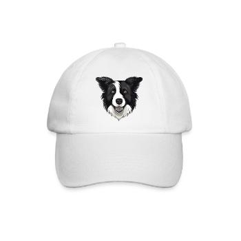 Border Collie - Baseballkappe - Weiß/Weiß - Vorne