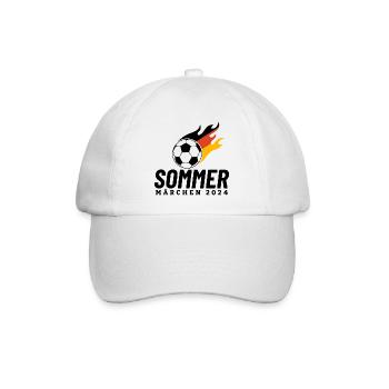 Sommermärchen 2024 Flamme Deutschland - Baseballkappe - Weiß/Weiß - Vorne