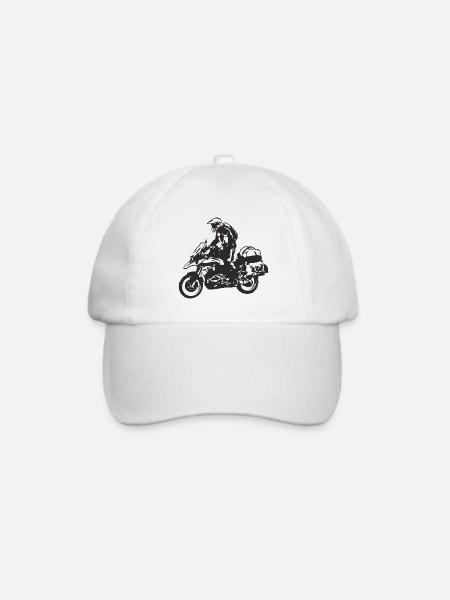 Motorrad Trail Enduro - Baseballkappe - Weiß/Weiß