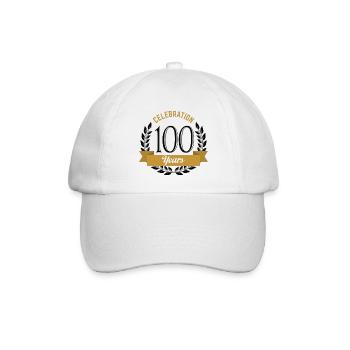 100 Jahre Celebration Design - Baseballkappe - Weiß/Weiß - Vorne