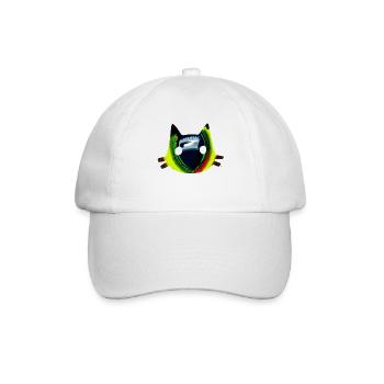 Katzenauge im Umriss von Katze - Baseballkappe - Weiß/Weiß - Vorne
